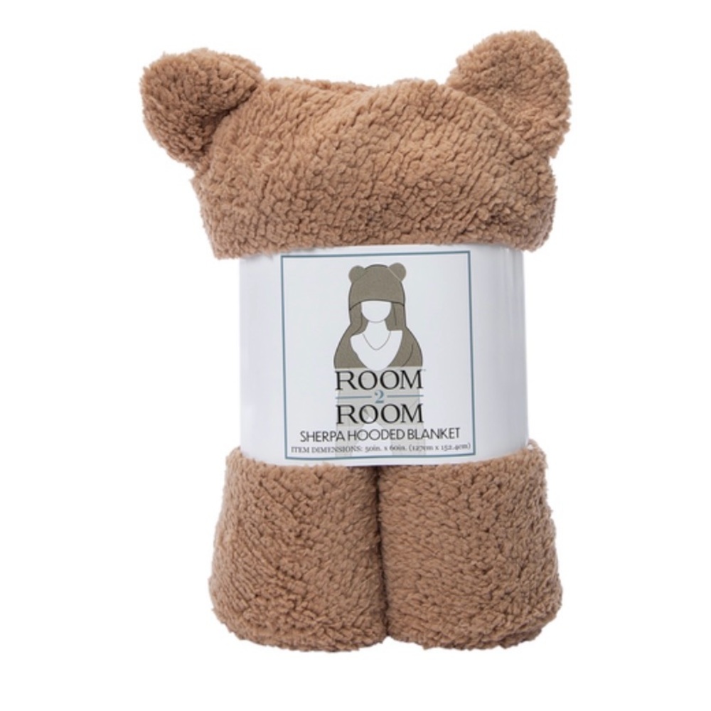 ☘️LAST DAY!! Sherpa Hooded Teddy Bear Blanket 50in X 60in